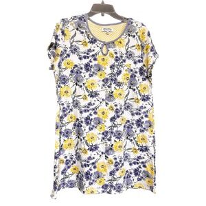 Encore Karen Neuburger Floral Nightgown Yellow Purple Size L Cozycore Sleepwear